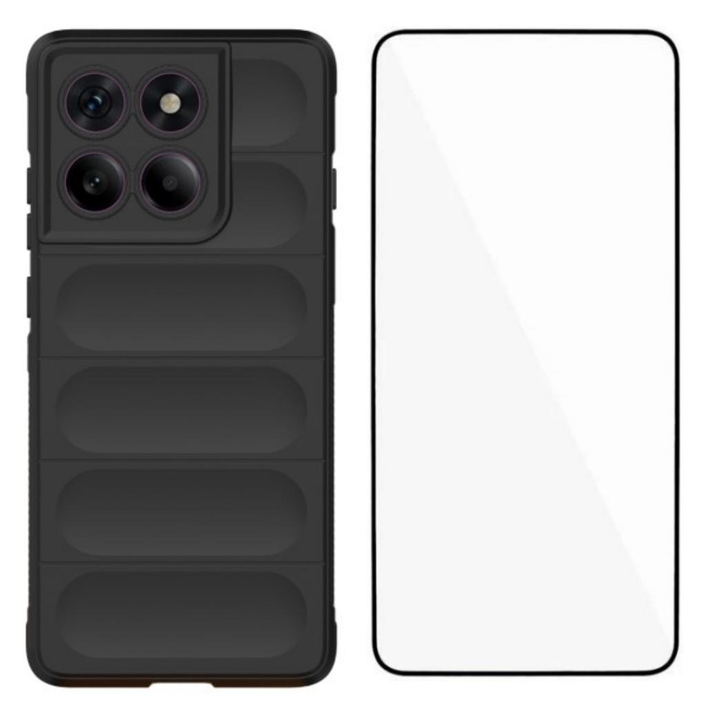 Etui TPU WANLONFENG serii HD antypoślizgowe na telefon Motorola Edge 60 Pro 5G z hartowanym szkłem