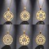 Dawapara Seven Chakras Symbol Pendants Stainless Steel Meditation Amulet Healing Spiritual Jewelry