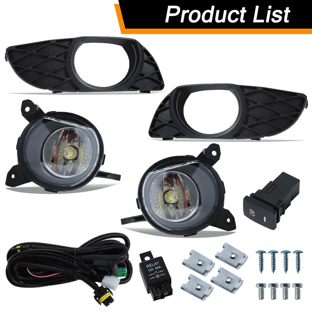 1SET LED Fog Lamp For Toyota Yaris Vitz 2003 2004 2005 2006 Fog Lamps Car Front Bumper Foglights with Frame Covers Wire 12V