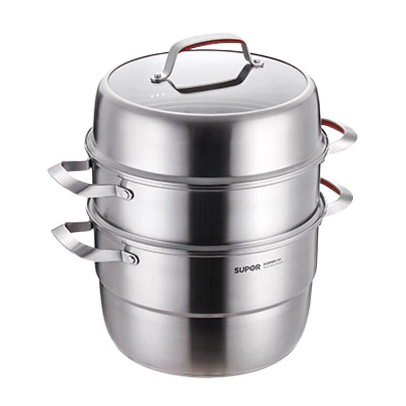 

SUPOR 28cm 3-Layer 304 Stainless Steel Steamer Pot
