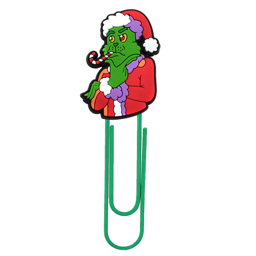 Christmas Large PVC Cartoon U-Shaped Paperclip Bookmark - Creative & Cute Office Supplies.