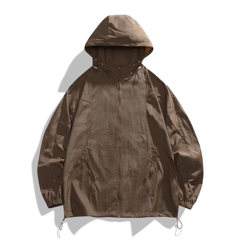 UPF10 + couple sunscreen clothes men's and women's summer light and breathable UV-proof outdoor casual hooded sunscreen jacket