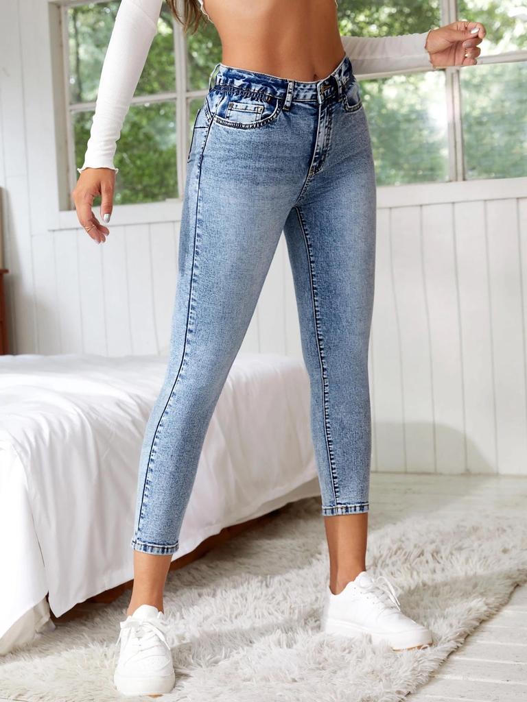 Elastic Skinny Cropped Nine-Point Women's Jeans - New Style 2026
