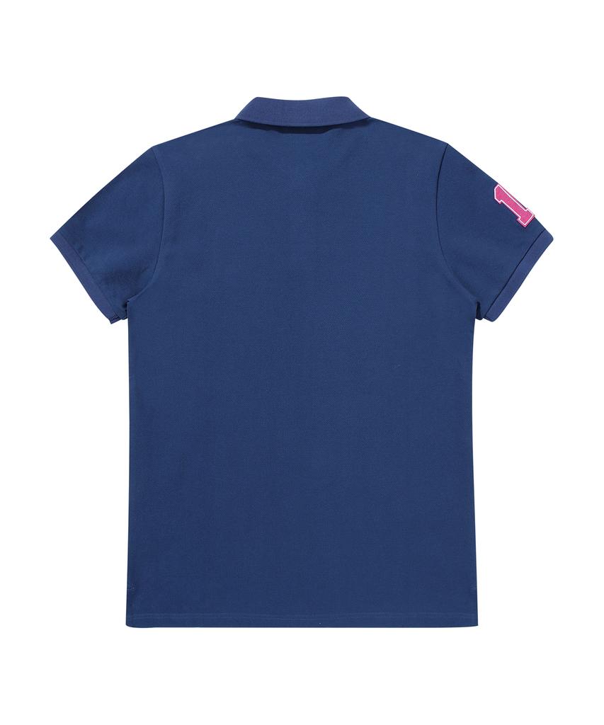 Syupeodeulai Athletics Felt Polo Shirt Dark Blue Sdmiqap63Dbl