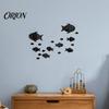 Marine Life Home Decor Fish Mirror Wall Stickers, Self Adhesive Ocean Decals, Removable Stickers 3D Art for Living Room Bedroom Bathroom Tile