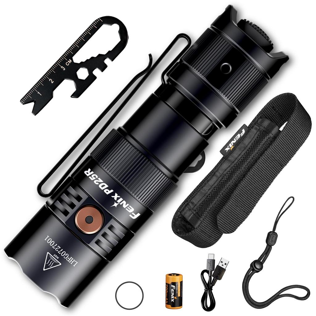 Fenix PD25R Dobíjecí LED 800 Přenosná 250m 70 hodin výdrže Baterie Vodotěsná a pro katastrofy Vysoká Super Výkonná 700mAh Baterie Svítilna, Lumeny,