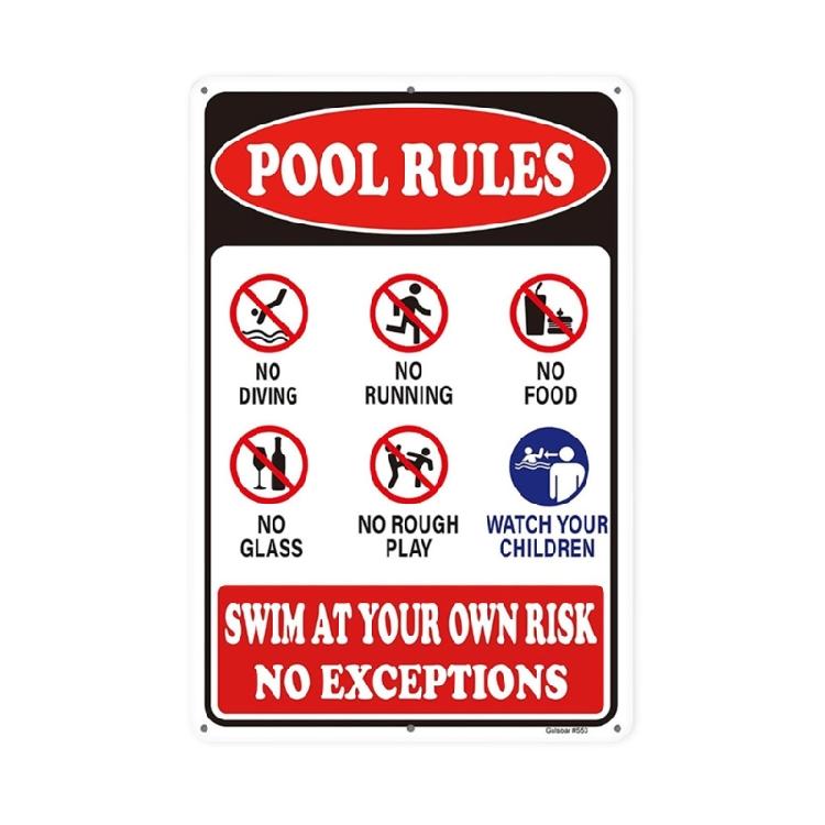 

Swimming Pool Rules And Regulations Sign Warning Notice Board For Enhanced Safety Awareness Around Water Areas 1
