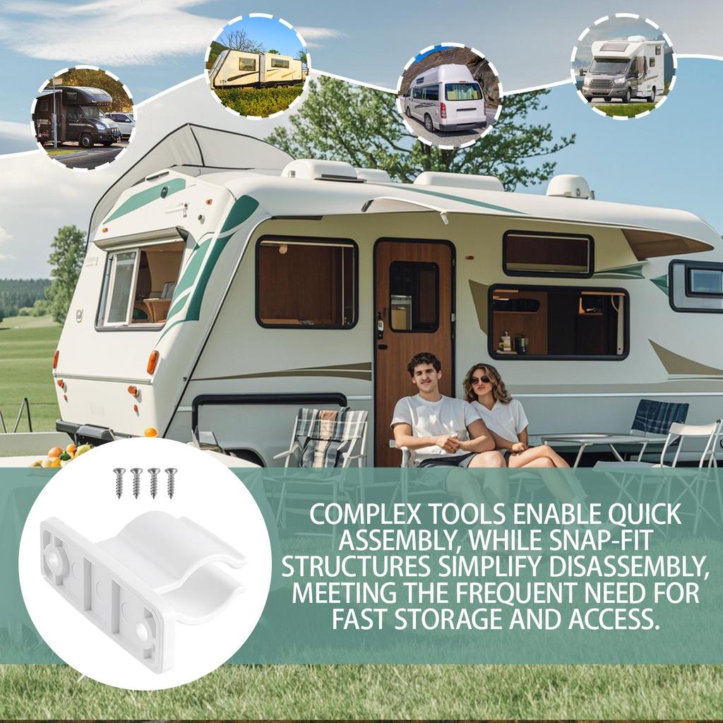 RV Awning Crank Bracket Organizer Hanger With Mounting Screws RV Awning Hand Crank Hanger For Shops Food Trucks Outdoor