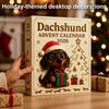 Home Holiday Atmosphere Decor 2026 Dachshund Advent Calendar, 24 Days 3D Collectible Dog Figures, Miniature Set Puppy Ornaments Christmas Countdown