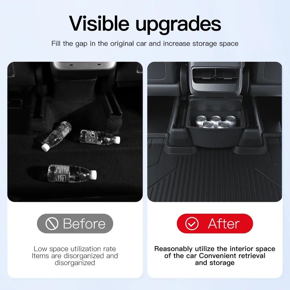 For Tesla Model Y Magnetic Suction Back Row Intermediate Storage Box For Tesla ModelY Storage Box Car Accessories