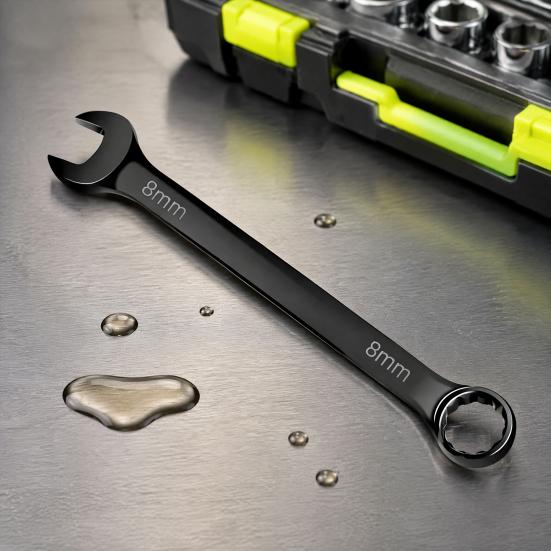 Heavy Duty Steel Spanner Double End Combination Wrench, Heavy-Duty Metric Hexagonal Bolt Tightening Tool High-Strength for Automotive Construction
