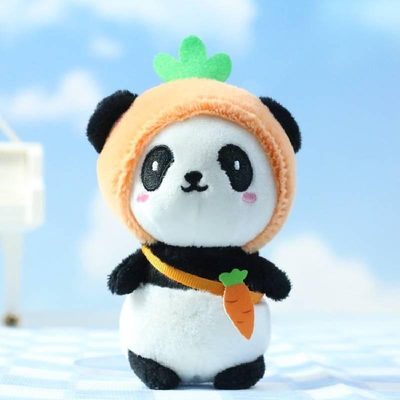 Adorable Plush Panda Keychain Soft Pp Cotton Stuffed Animal Bag Pendant Cute Toy