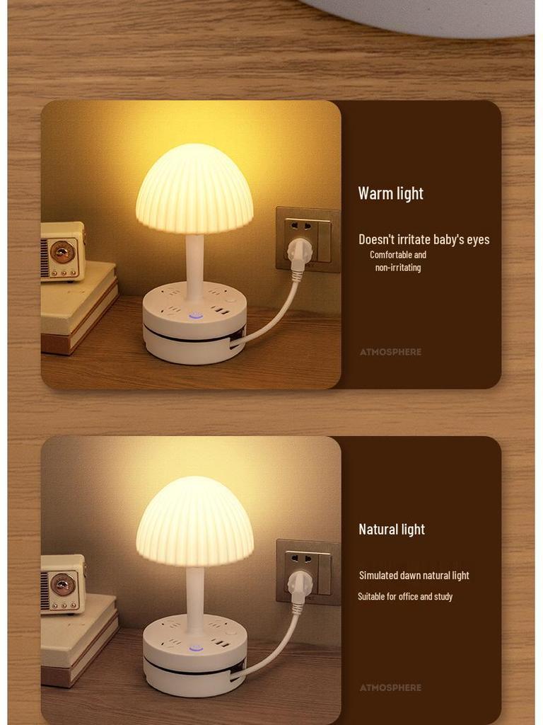 Luxury Glass LED Table Lamp - Eye Protection Night Light for Master Bedroom and Nursery.