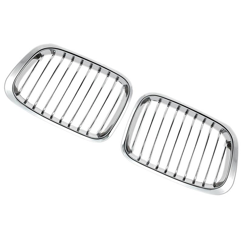 Chrome Car Front Bumper Kidney Grill Racing Grille Single Slat for BMW E46 4 Door Sedan 1998 1999 2000 2001