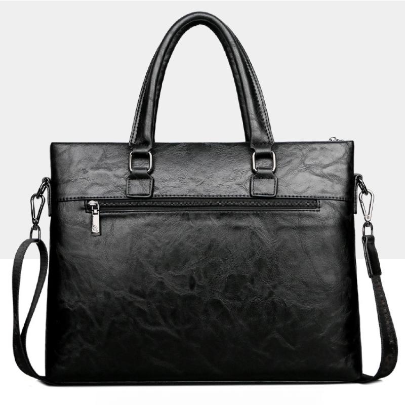

Мужская новая деловая сумка для ноутбука Модная мужская одноплечевая сумка-мессенджер Портфель Большой вместимости Ретро наплечная сумка 38cm*6cm*29cm чёрный
