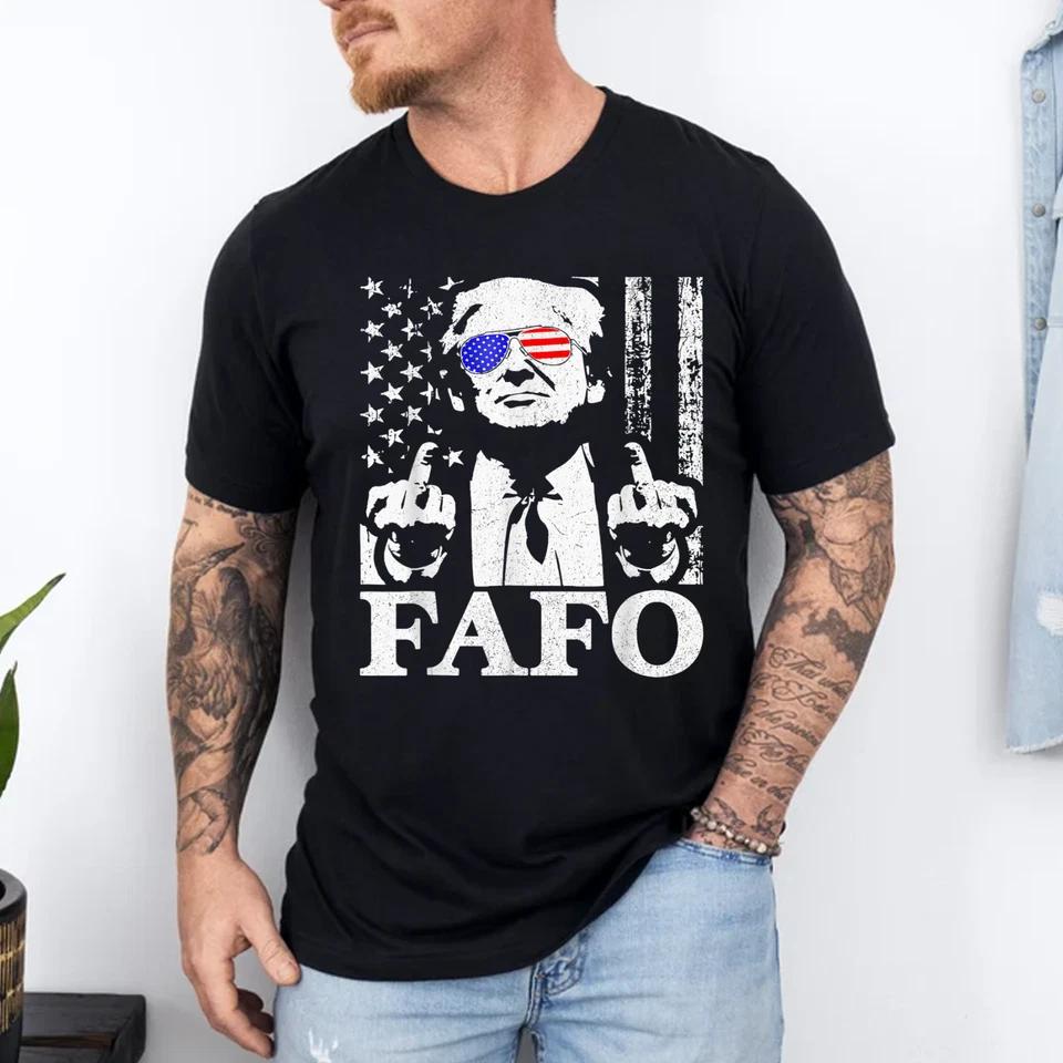 Funny Fafo Trump Fafo American USA T-Shirt S