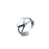 European & American Fashion Retro Smile Face Multi-layer Open Silver Ring - Trendy Korean Punk Simple Design for Women