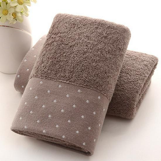 

Customizable Cotton Polka Dot Face Towel - Soft, Solid Color, Ideal for Gifts or Personal Use, with Optional Logo Design. 34*74 кофейный