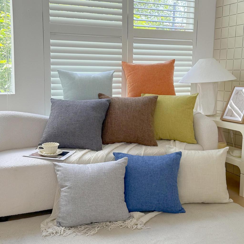 Washable Large Linen Lumbar Sofa and Bedside Cushion Cover