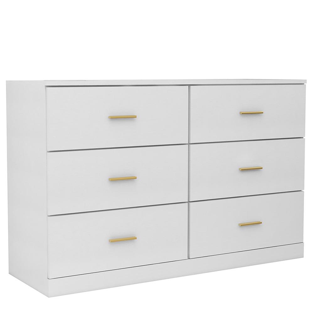 US STOCK 6 Drawer Dresser With Sturdy Legs Wood Clothing Organizer Engineered Wood Dresser For Hallway Nursery Living Room