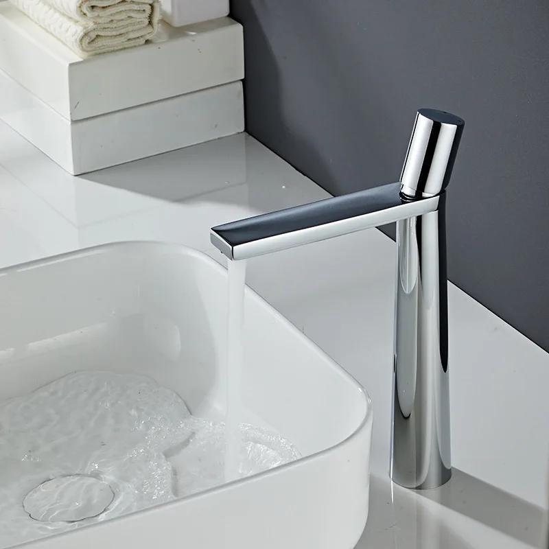 White Bathroom Sink Faucet Brush Gold Cold Hot WashBasin Vessel Mixer Tap Single Handle Brass Matt Black Luxury