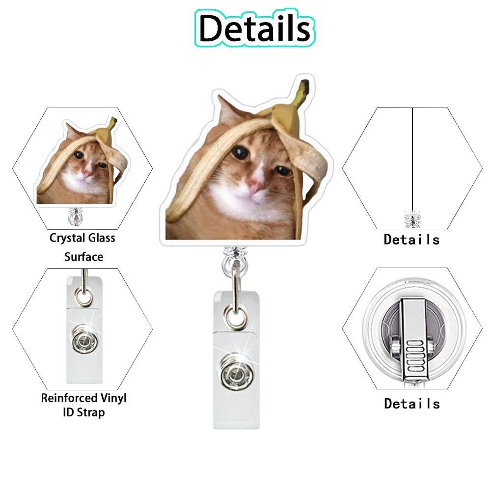 Lanyard Memes Badge Reels Retractable Name Tag Holder Fashion Cat Keychain