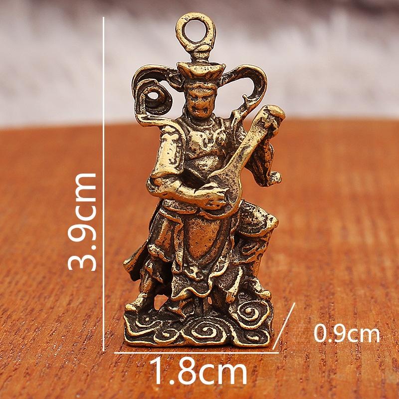 Retro Brass Four Heavenly Kings Statues Desktop Ornaments Antique Miscellanea Buddha Bronze Carvings Vintage Bronzeware