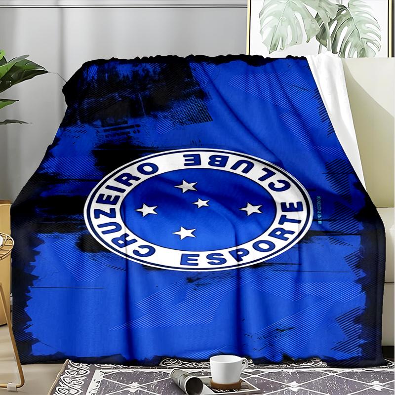 1pz Coperta Morbida in Flanella Stampata Cruzeiro Esporte Clube per Camera da Letto Adulti Soggiorno Divano Campeggio Viaggio Regali per Fan Regali di Natale