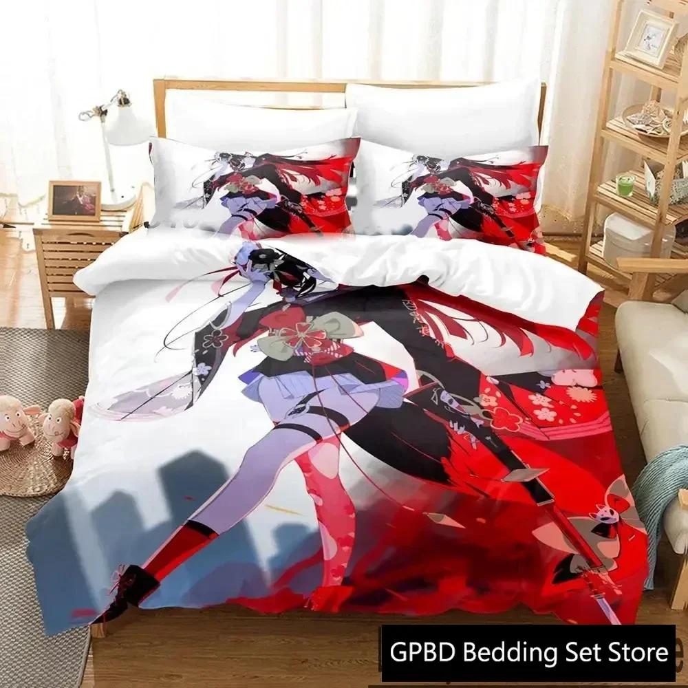3D Print Anime Game Blue Archive Comfortable Duvet Quilt Cover Pillowcase Bedding Set Children Bedroom Decoration Home Textile