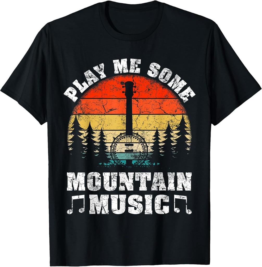 NEW LIMITED! Vintage Play Me Some Mountain Music Mandolin Tee - MADE IN USA