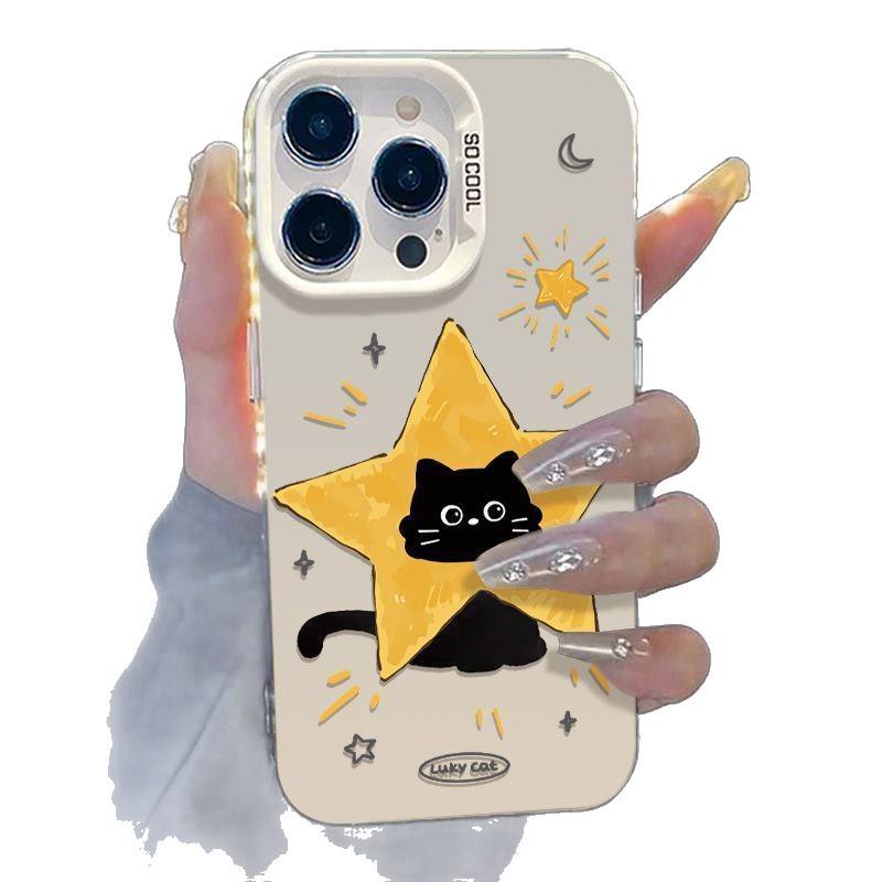 Black Cat Phone Case for iPhone 11-16 Pro/Pro Max