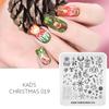 kads Weihnachten 019 Nagelstempelplatte Elchglocken Schneeflocken Muster Nail Art Vorlage Winter Bild Werkzeug zum Stempeln