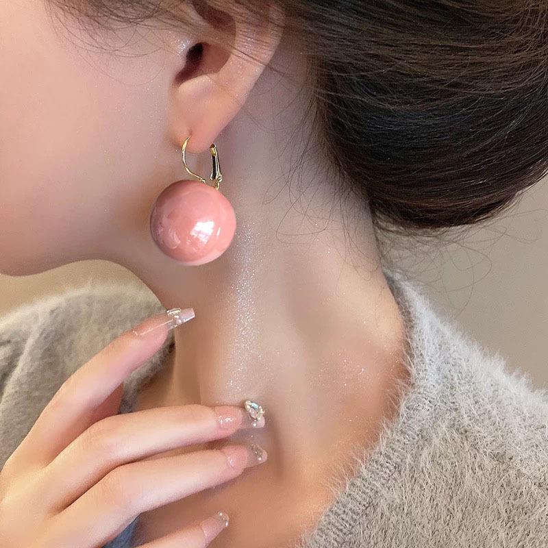 Damen Hong Kong Stil Vintage Rosa Perlen Hakenohrringe, Nische Einzigartiger Leichter Luxus Hochwertiger Ohrschmuck