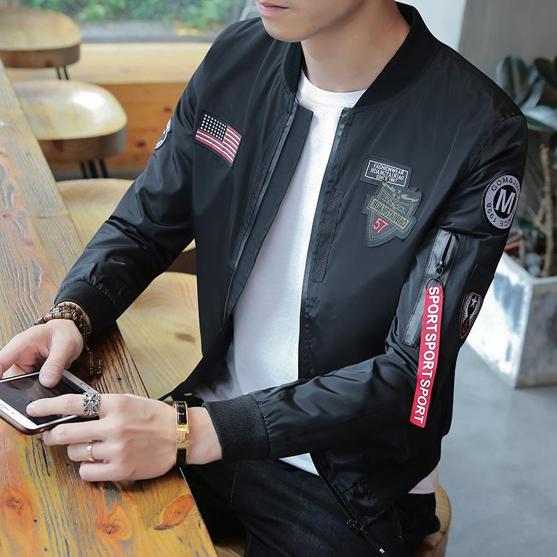 Ανδρικό Μπουφάν Άνοιξη και Φθινόπωρο Κορεάτικη Έκδοση Μοντέρνο Στενή Γραμμή Λεπτό Μπέιζμπολ Εξωτερικό Μπουφάν Ανδρικό Τοπ