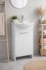White Bathroom Cabinet with Sink with Extended Chrome Faucet and Siphon 84x45cm Frigo