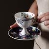 220ml Bone China Espresso Cup Saucer Sets Ceramic Black Tea Mug Saucer Afternoon Tea Coffee Cup Saucer Sets Couple Water Cups