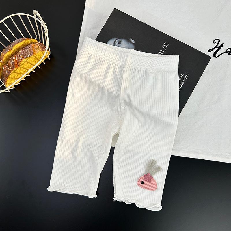 

Укороченные брюки для девочек Тонкие модели Детские леггинсы Летние модели Защитные брюки для девочек Универсальные брюки средней длины Модные 100 белый