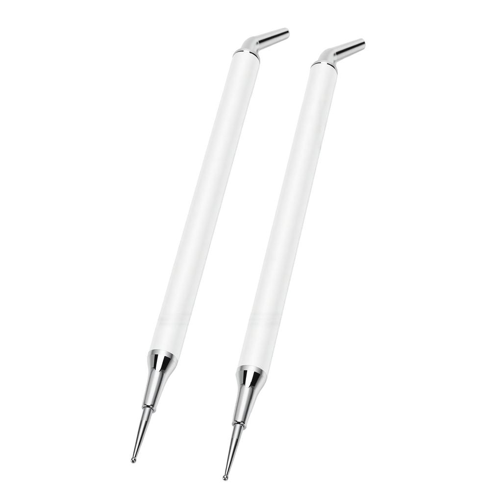 Nail Dotting Pen with 5 Clay Double Ended 25 degrees Bent Tip 2.5mm Fine Tip Nail Rhinestone Applicator 5 Piece Set