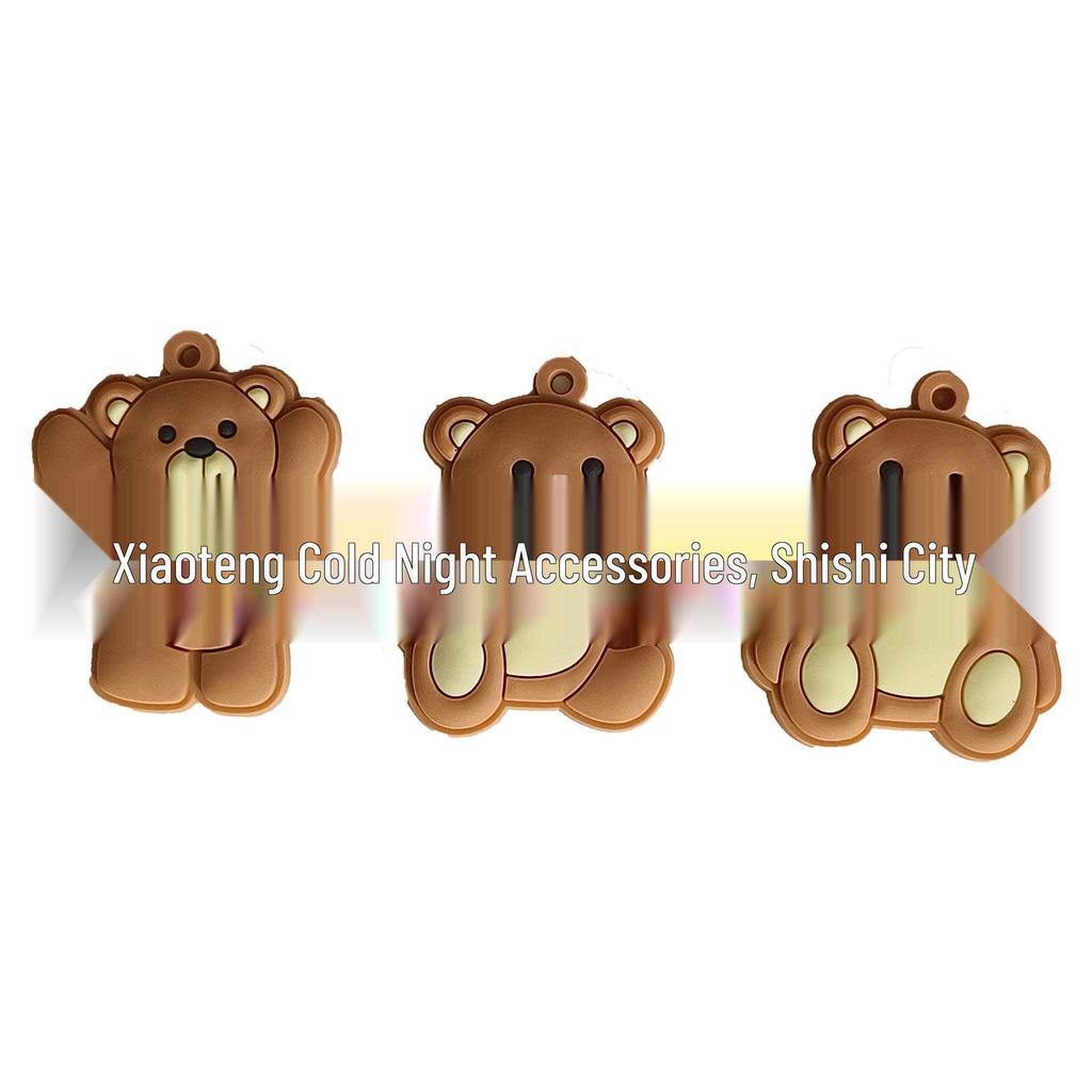Gelber Bär Schlüsselanhänger Kunst Geschenk Anhänger, PVC-Material