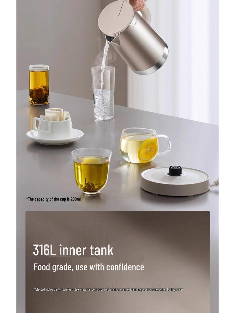 Joyoung 2L Stainless Steel Electric Kettle with Auto Power-Off and Anti-Dry Burn Protection (K20FD-W198)