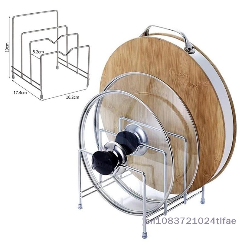 Multi Layer Rack Shelf Stand Space Saving Rustproof Cutting Board Practical Kitchen Organizer Pot Lid Holder Iron Art Home