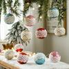 New 8cm Christmas Ball Pendant Lace Foam Xmas Tree Charm Christmas Supplies Party Decoration