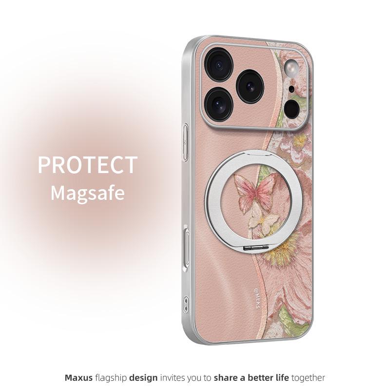 

Dual-Color Dark Purple Butterfly Stand Case for iPhone 17 Pro Max - Strong Magnetic Stand iPhone 15 Plus