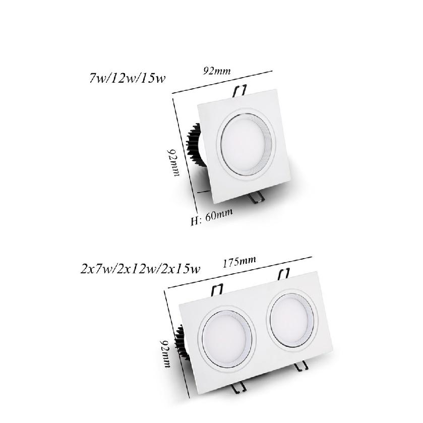 

Recessed Double LED Dimmable Downlight COB 7w 12w 15W 30W Spot Decoration Room Ceiling Lamp AC 220V LED Panel Lights Hotel