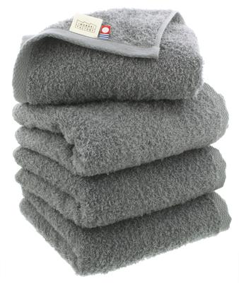 Imabari Factory Imabari Towel Certifikované ručníky na obličej, Vyrobeno v Japonsku, Tmavě šedá, Cca. 80 x 34 cm, Sada 4 kusů