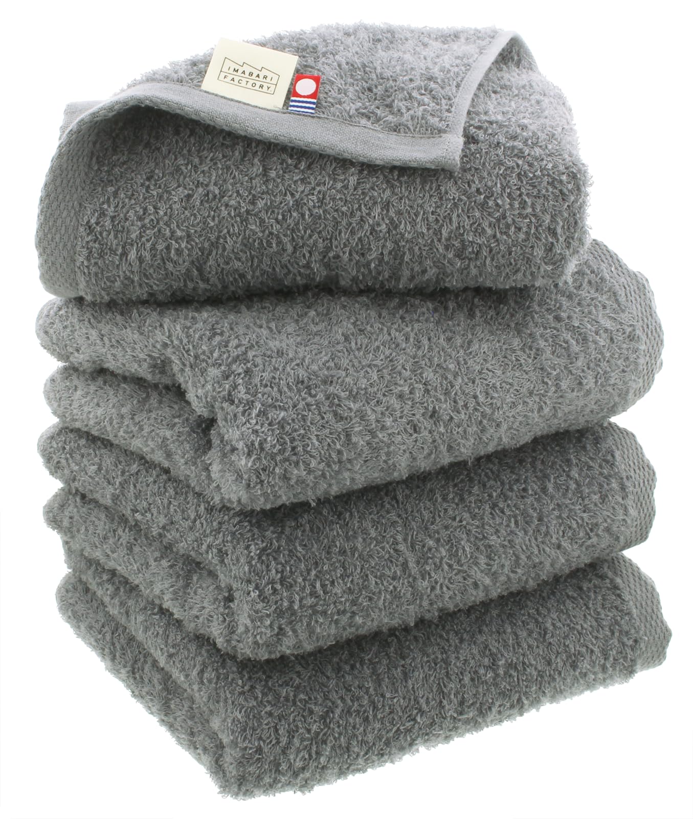 

Imabari Factory Imabari Towel Certified Face Towels, Made in Japan, Dark Gray, Approx. 80 x 34 cm, Set of 4