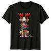 Christmas Dog Reindeer Antlers Lights Unisexs Unisexs Unisex Graphic Tee Holidays