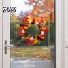 Waterproof Outdoor Glass Ornament Thanksgiving Autumn Wall Decal, Maple Leaf Pinecone Pumpkin Harvest Window Sticker, Clings Self-Adhesive Cling