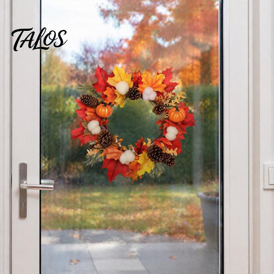 Waterproof Outdoor Glass Ornament Thanksgiving Autumn Wall Decal, Maple Leaf Pinecone Pumpkin Harvest Window Sticker, Clings Self-Adhesive Cling