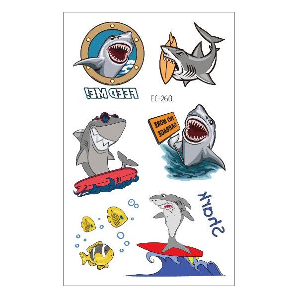Waterproof Children's Pirate Shark Tattoo Stickers - Birthday Party & Cartoon Design